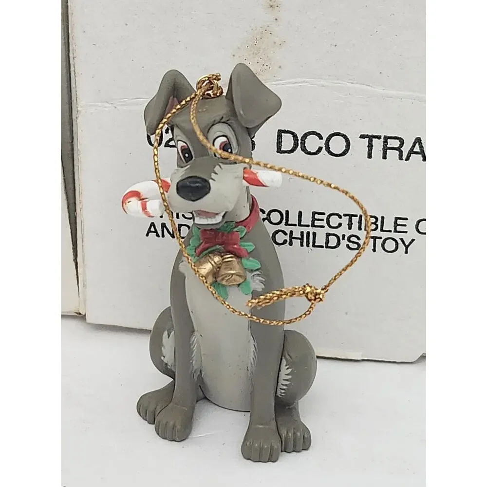 Vintage Disney Lady and the Tramp Christmas Ornament Pair Boxed Tree Set